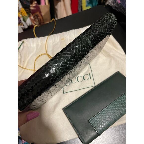 Gucci Vintage Green Python Clutch and Wallet with Dustbag - Picture 5 of 7